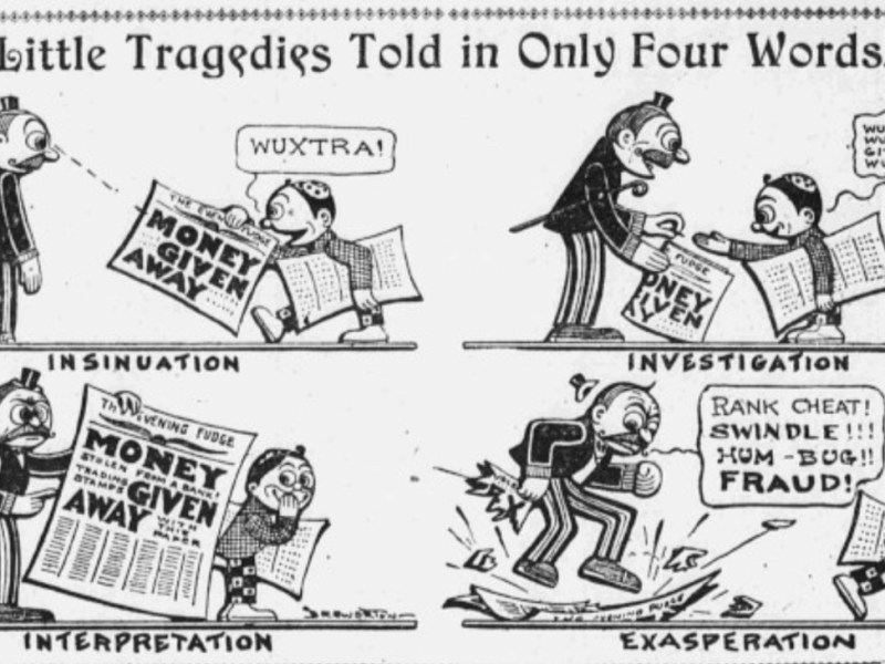Chatty Pantomime: Little Tragedies Strikingly Told in Four Words (1903)